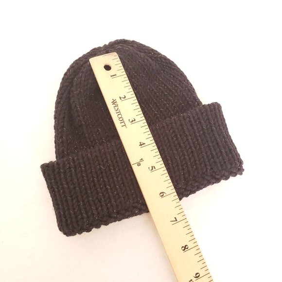 Unisex Adults Crochet Black Color With Shiny Flakes Cute Hat Beanie - Picture 8 of 9